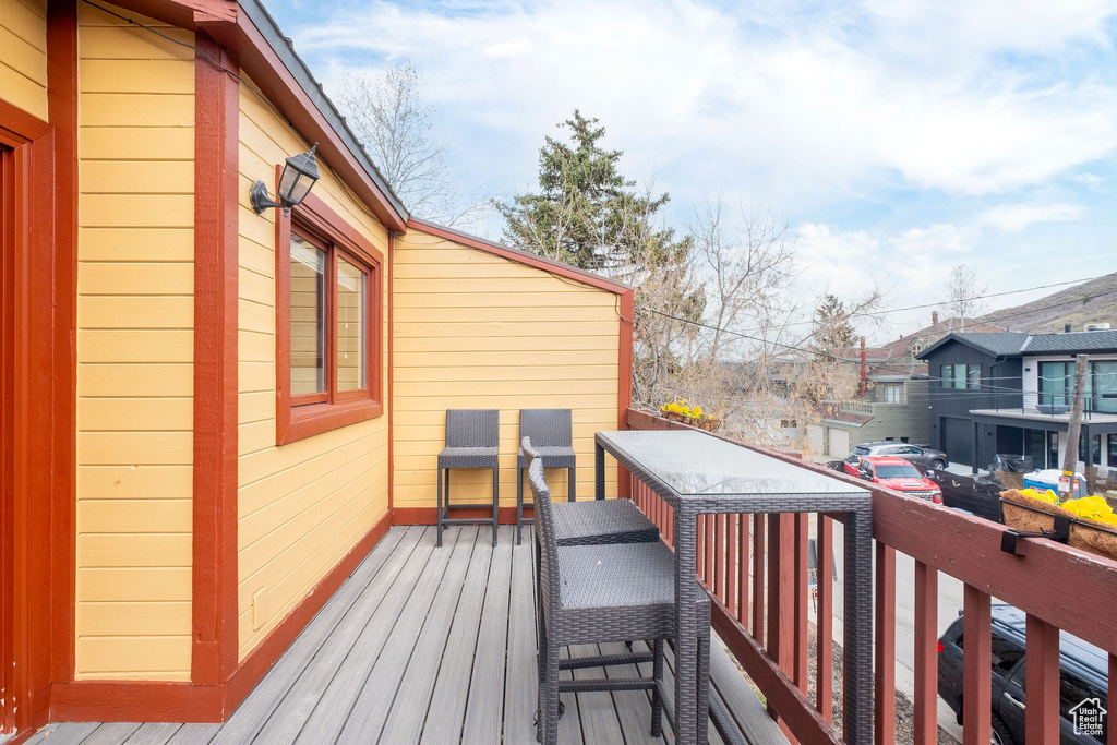 View of wooden deck