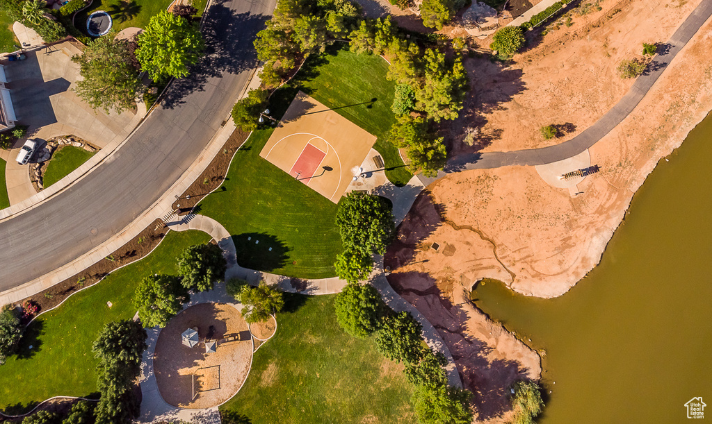 Bird's eye view of a large body of water