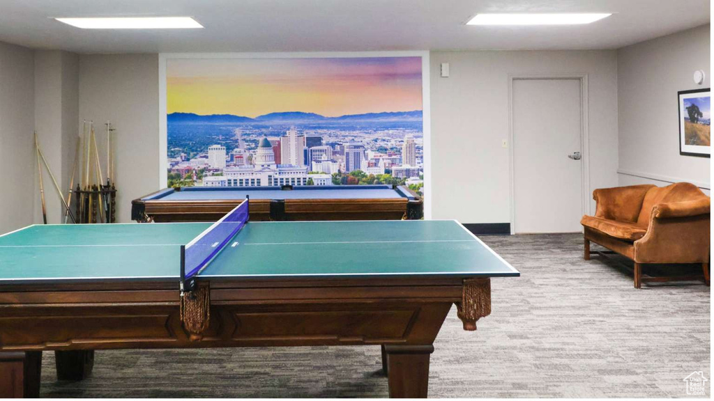 Game room featuring billiards