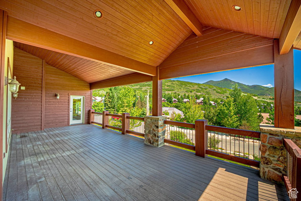Deck with a mountain view