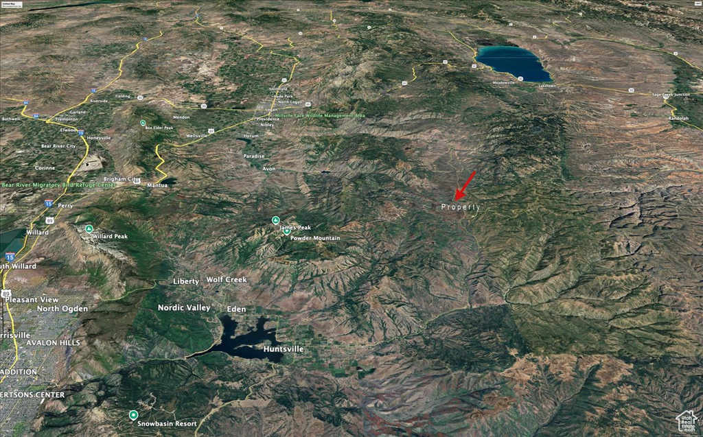 Aerial overview of property\'s location