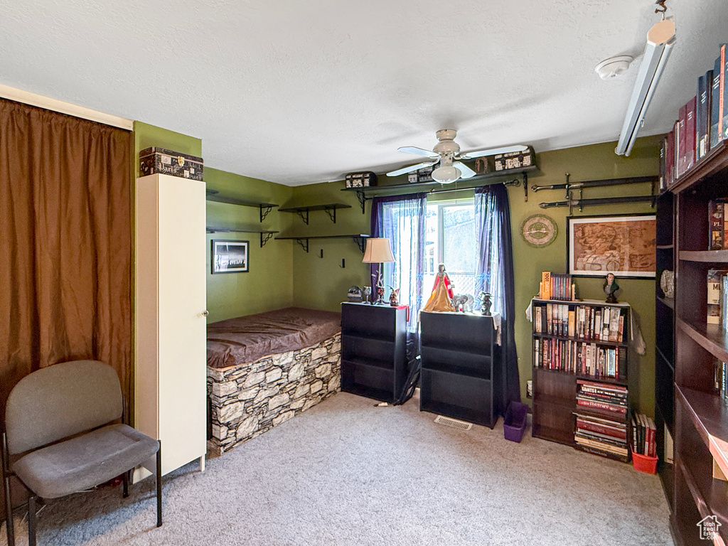 Bedroom featuring carpet