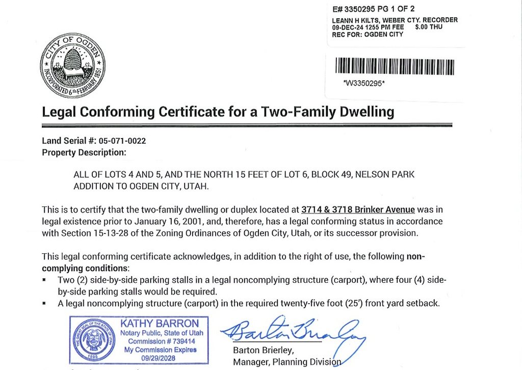 View of a license / certification