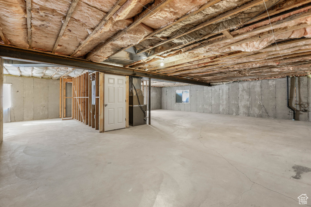 View of unfinished basement