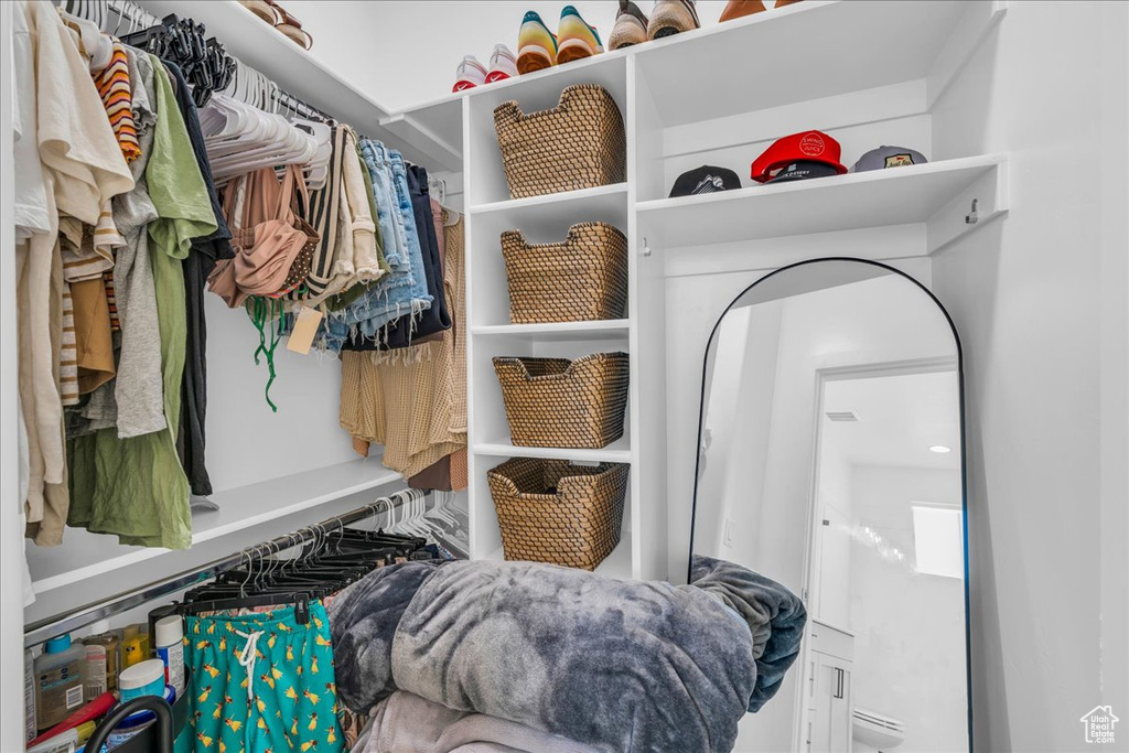 View of walk in closet