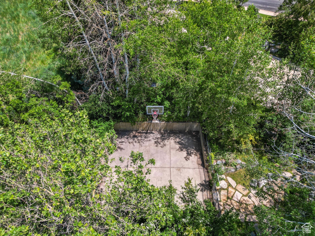 View of patio / terrace featuring basketball hoop
