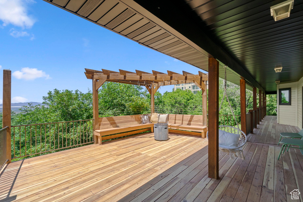 View of wooden deck