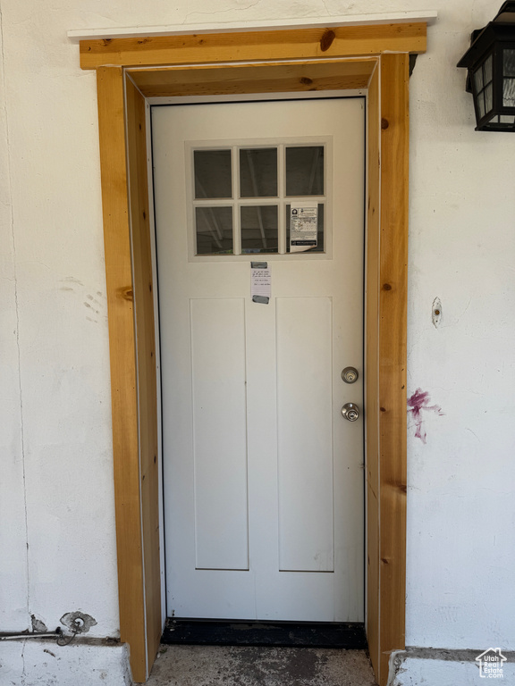View of exterior entry