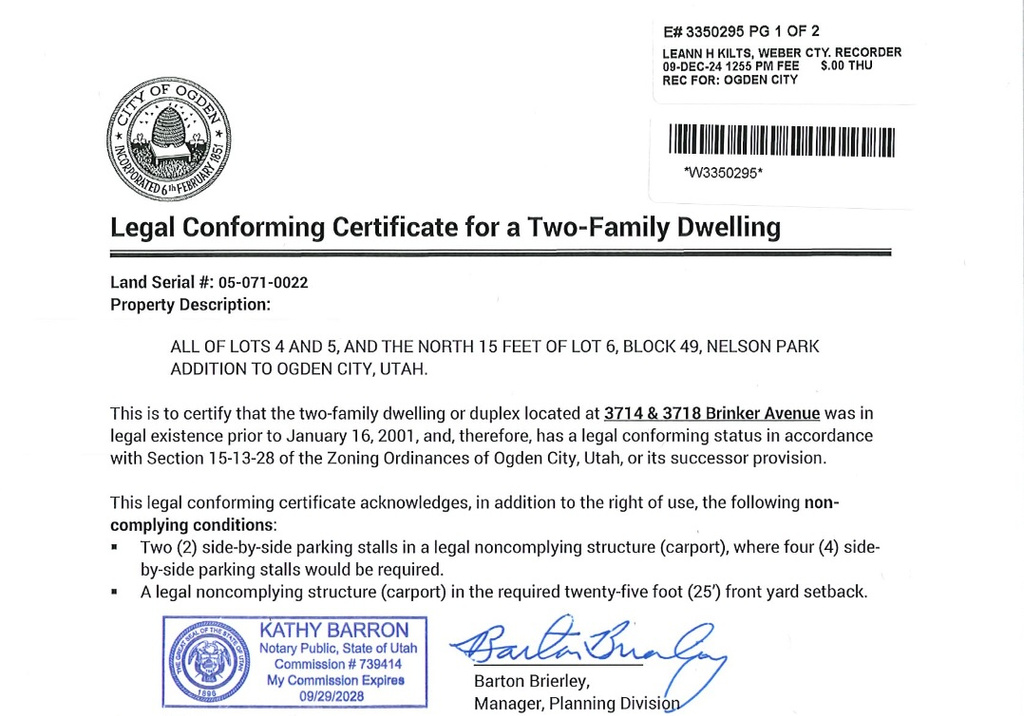 View of a license / certification