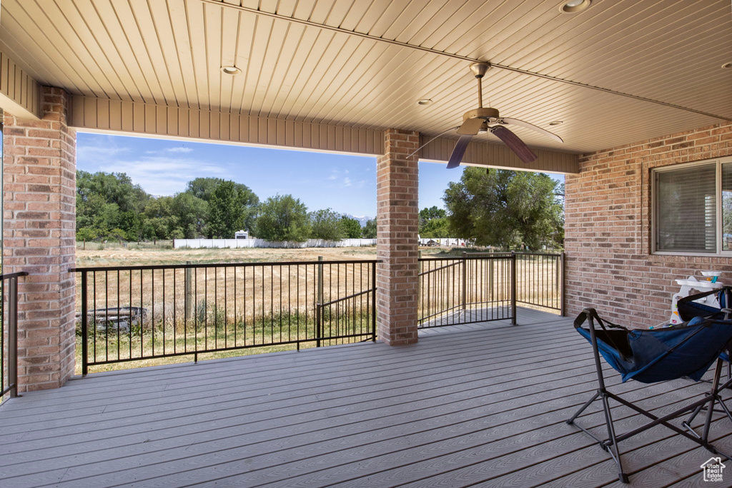 Deck with a ceiling fan