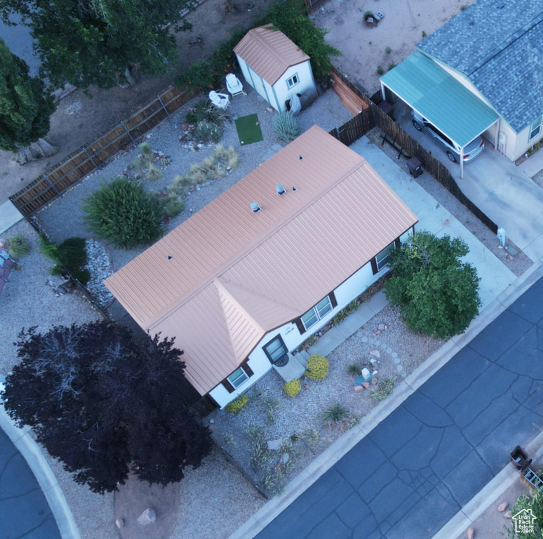 View from above of property