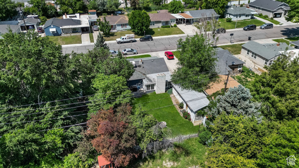 Aerial view of residential area