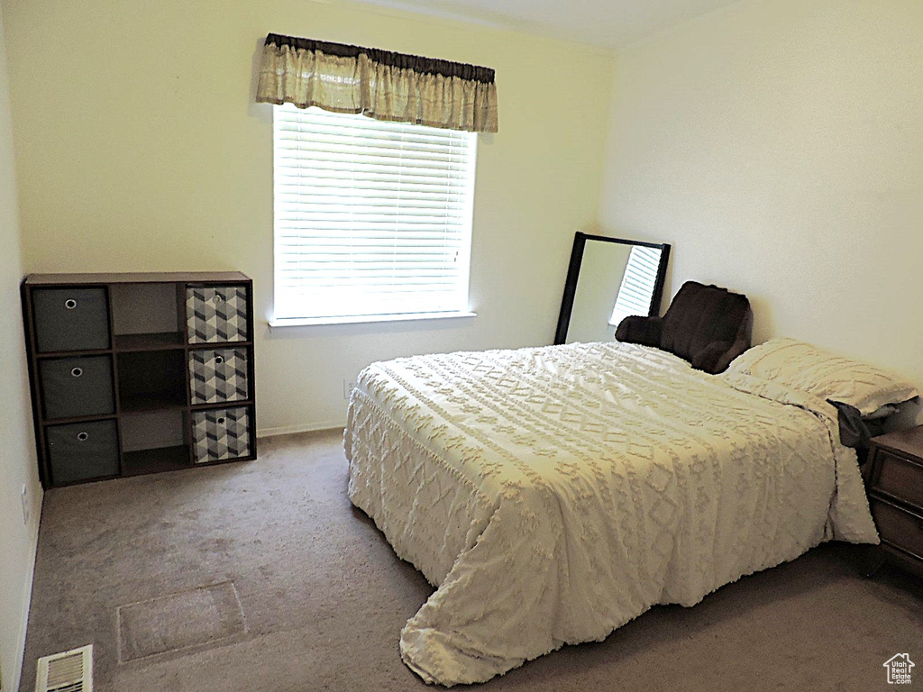 Bedroom with carpet floors