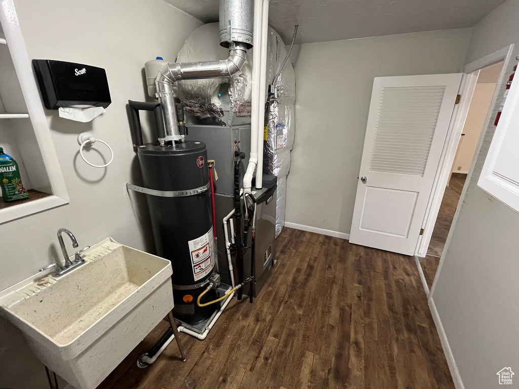 Utilities with a sink and water heater