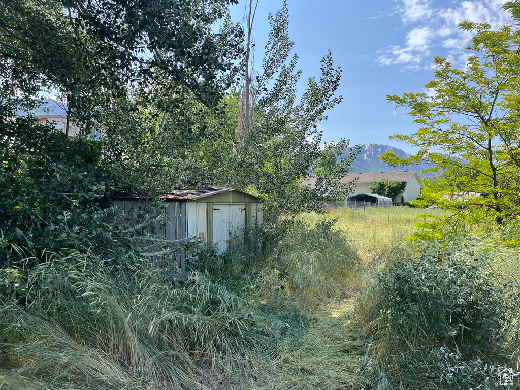 View of yard featuring a mountain view