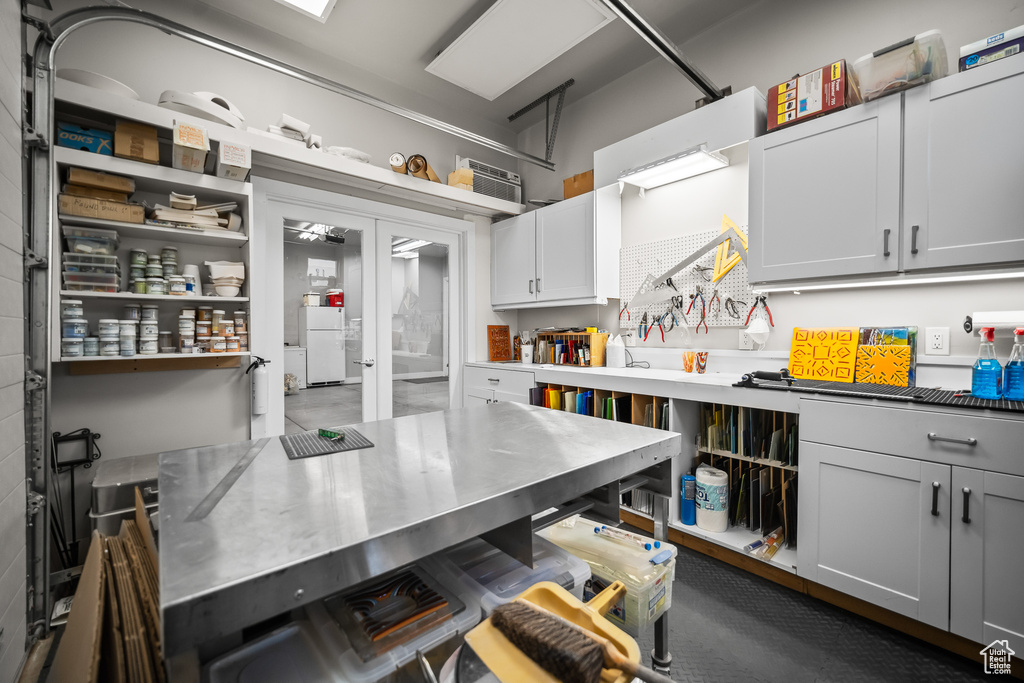 Kitchen with open shelves