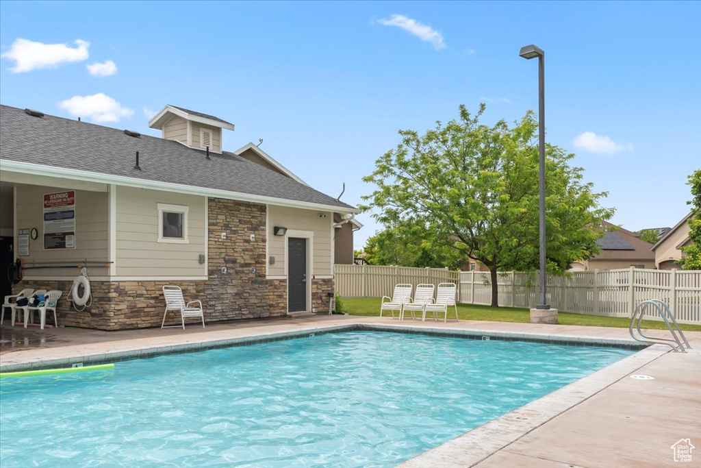 View of pool with a patio