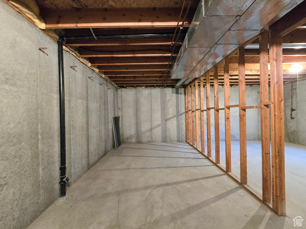 View of unfinished basement