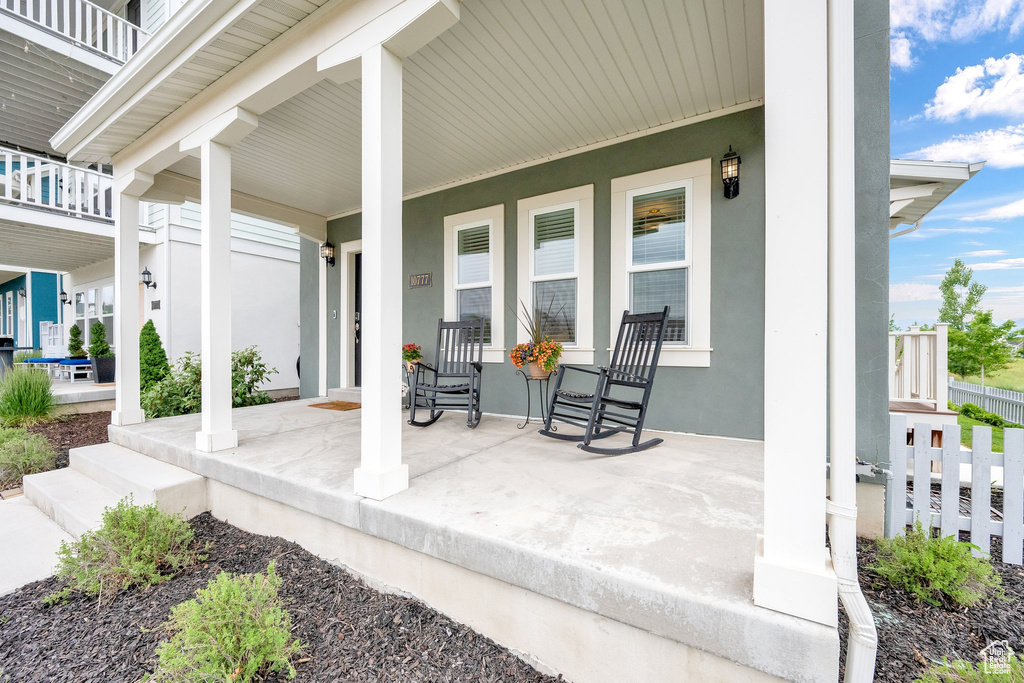 View of covered porch