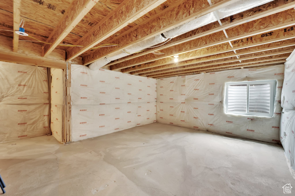 View of unfinished basement