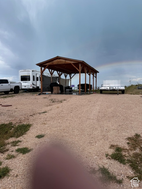 View of yard with a gazebo