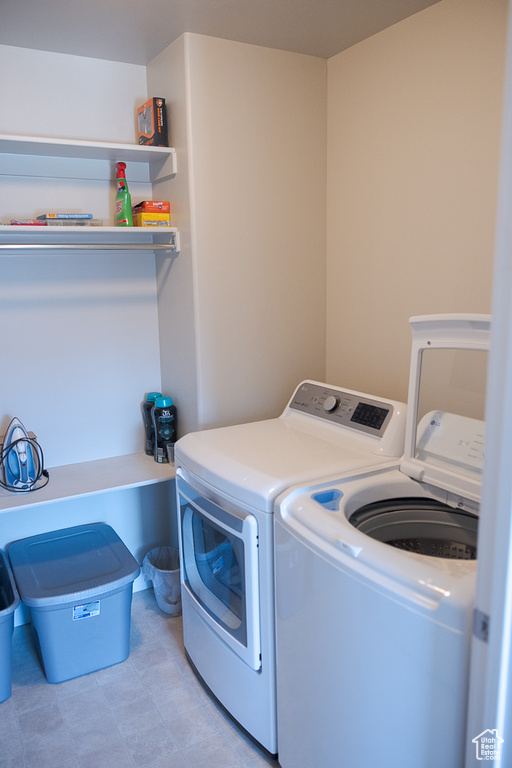 Laundry area featuring washer and clothes dryer