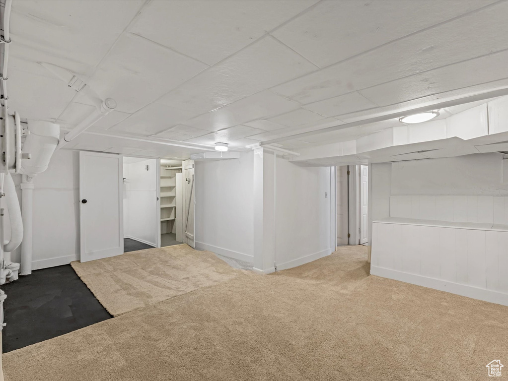 Finished below grade area with carpet