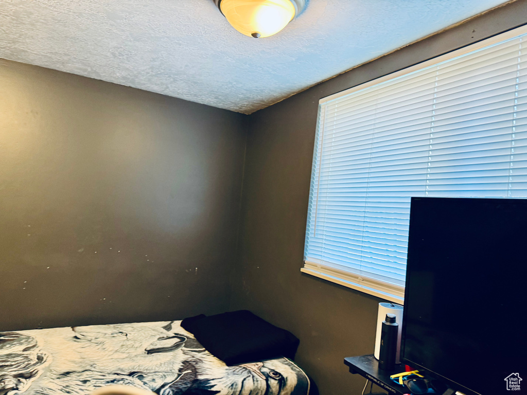 Bedroom featuring a textured ceiling