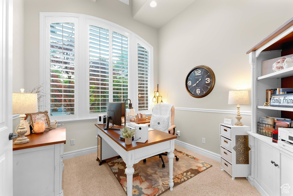 Office area with healthy amount of natural light and baseboards