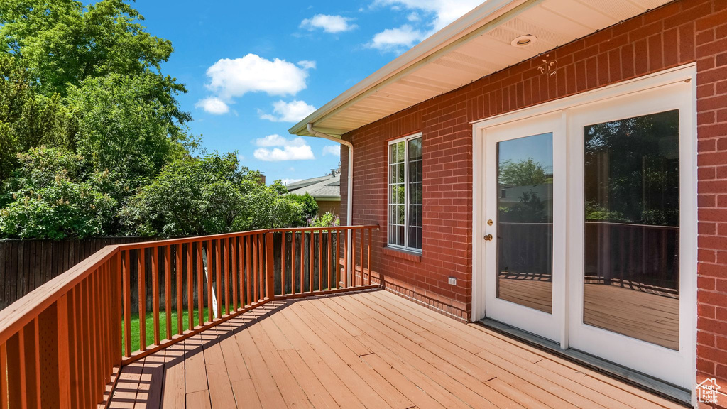 View of wooden deck