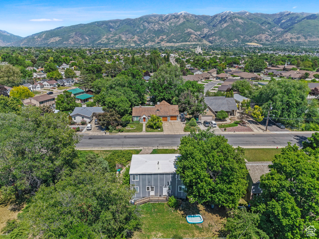Aerial view of a mountainous background