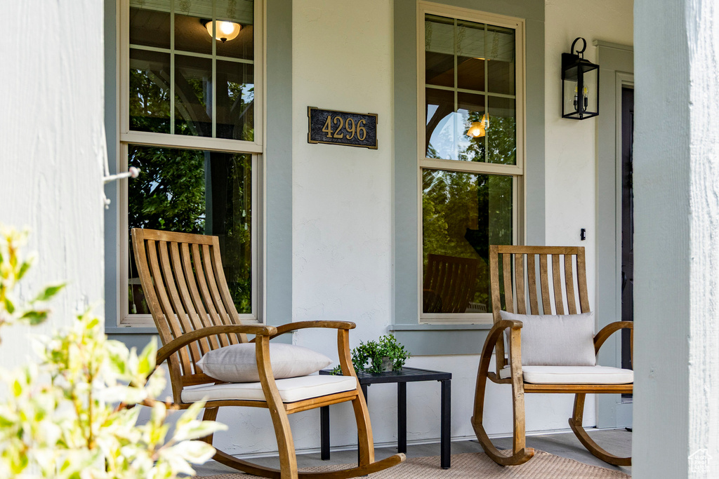 View of covered porch