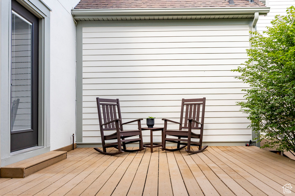 View of wooden deck