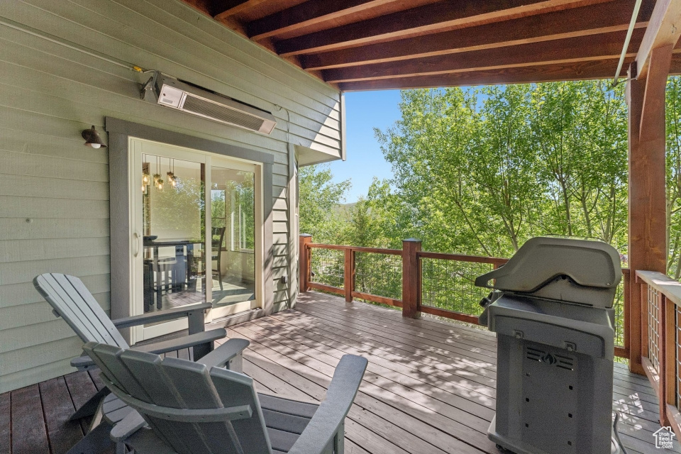 Deck with area for grilling