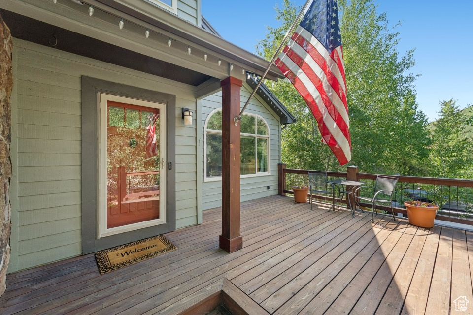 View of wooden deck