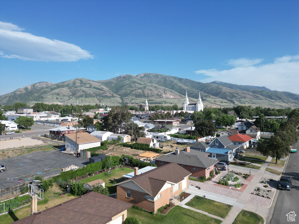 Mountain view with nearby suburban area