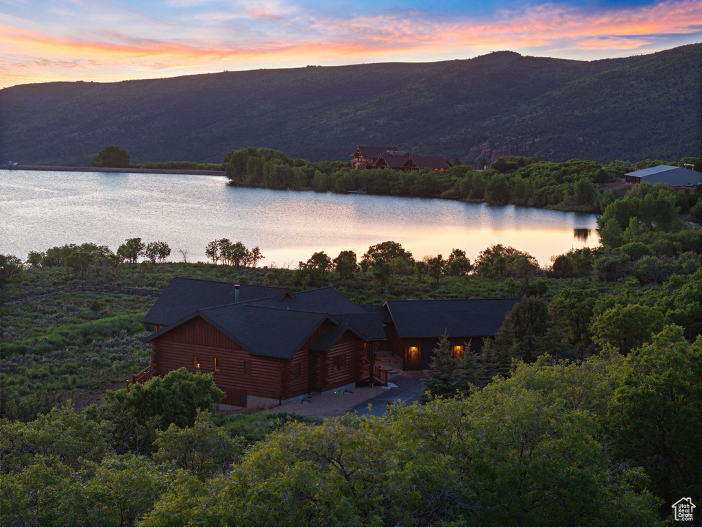 Water view featuring mountains