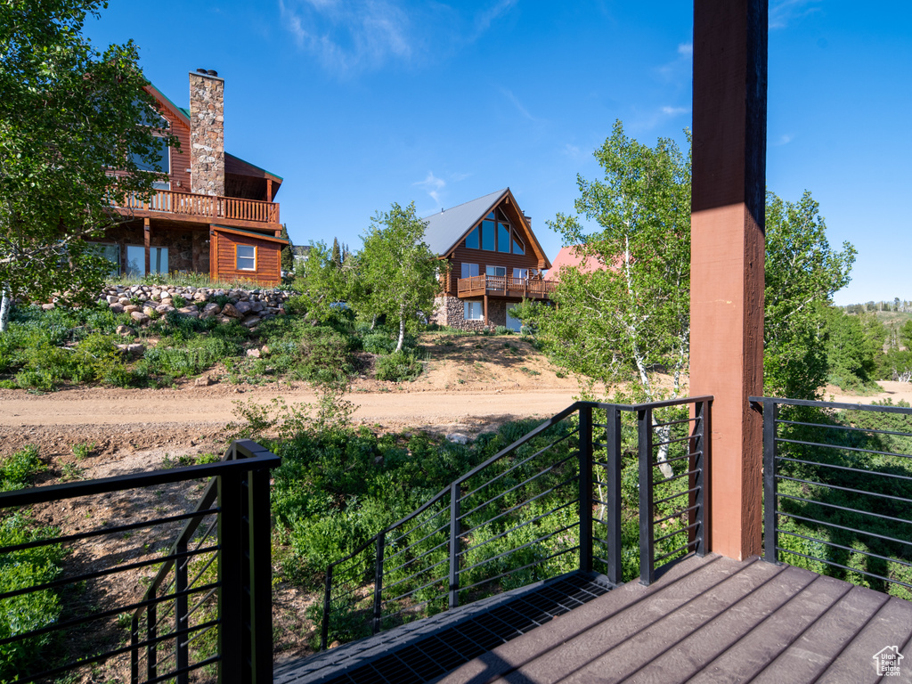 View of wooden deck