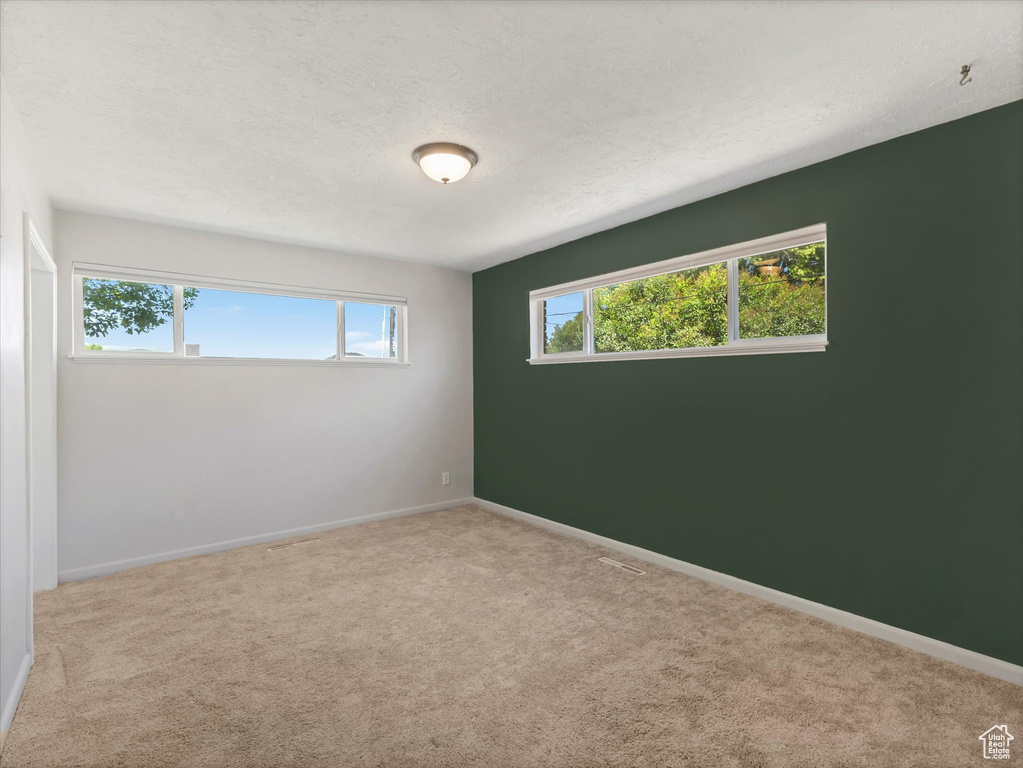 Carpeted empty room with baseboards
