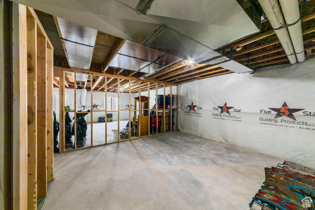 View of unfinished basement