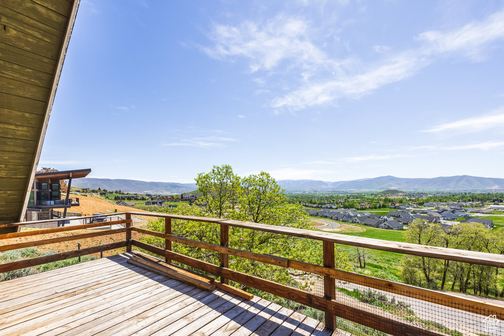 Deck with a mountain view