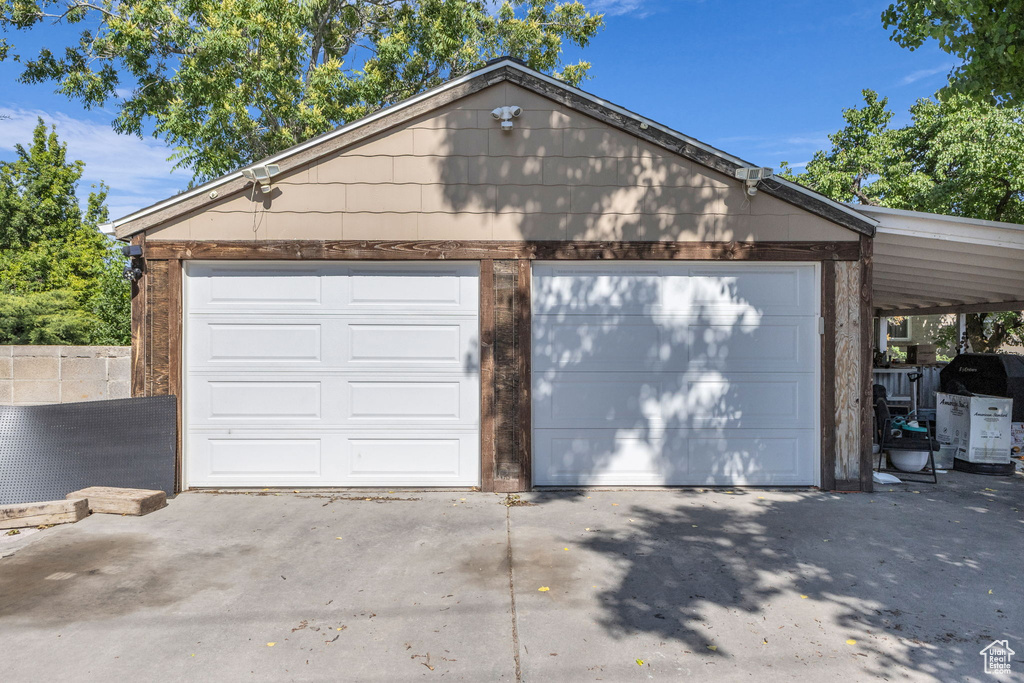 Garage with driveway