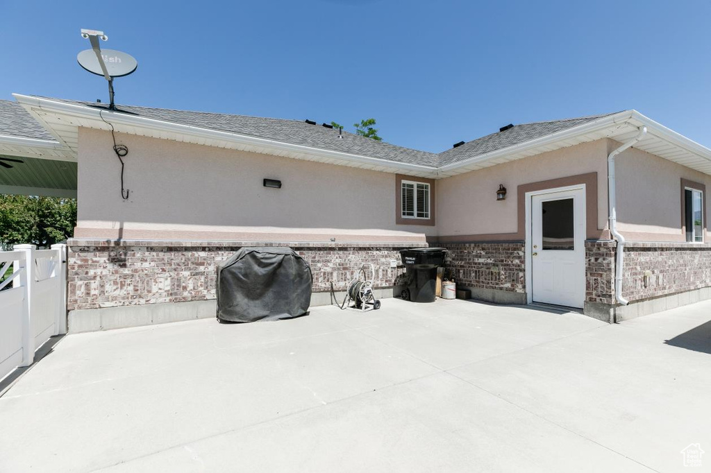 View of patio with grilling area