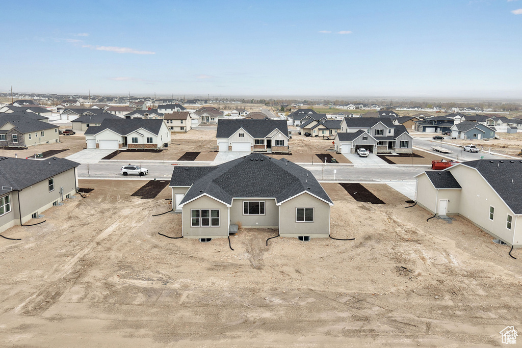 Aerial perspective of suburban area