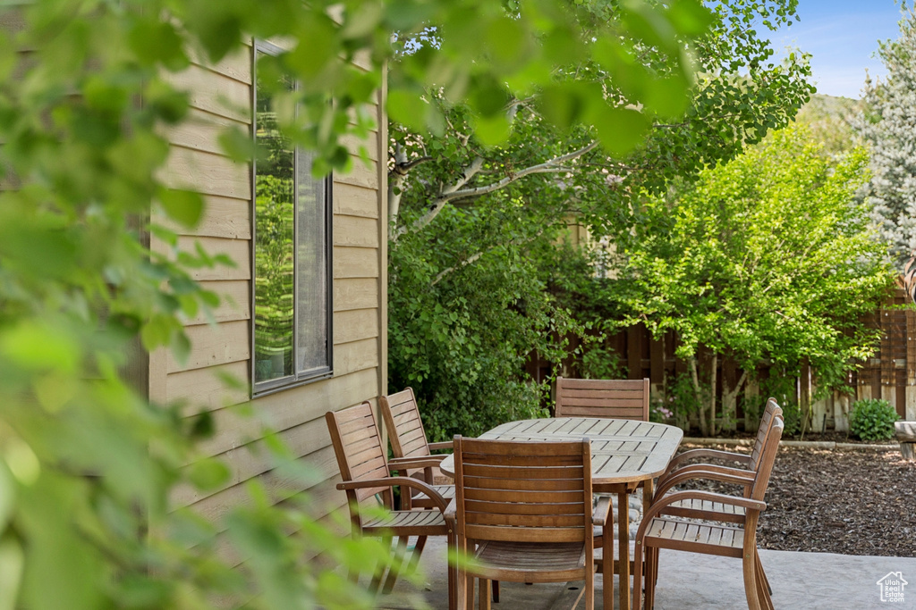 View of patio / terrace featuring outdoor dining area