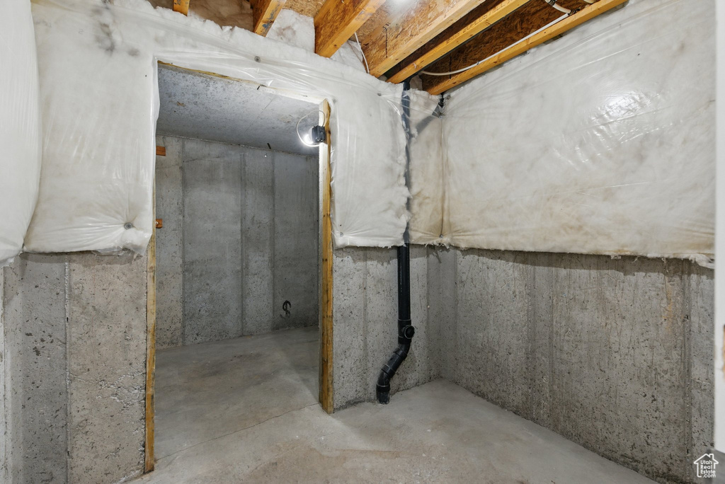 View of unfinished basement