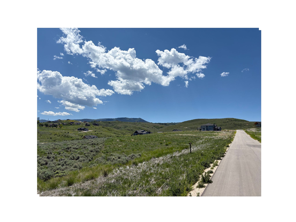 View of mountain background with rural landscape