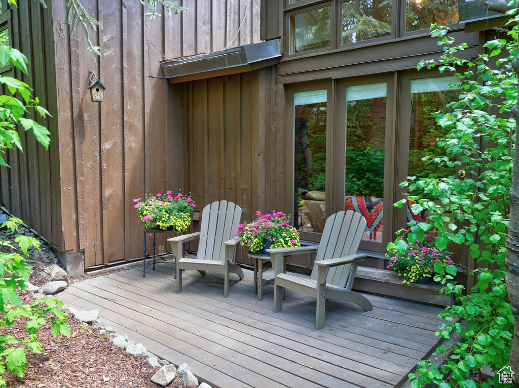 View of wooden deck