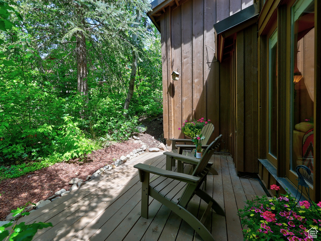 View of wooden deck
