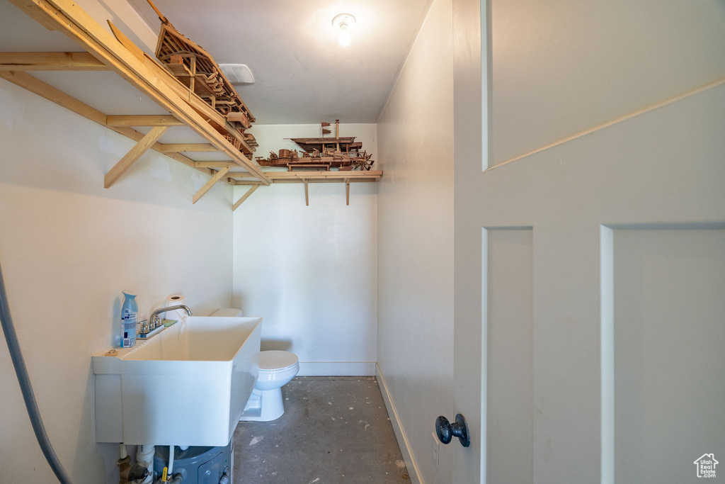 Spacious closet with a sink